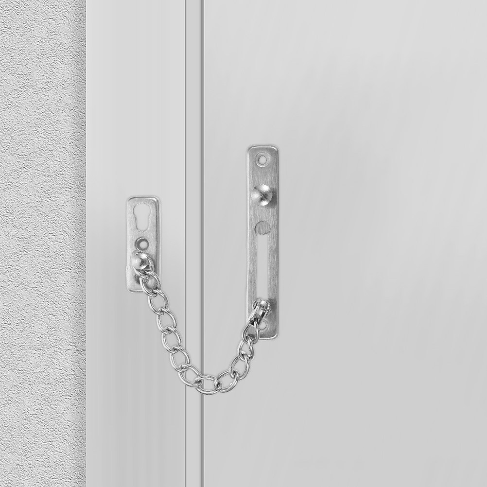 Security Chain Door - ชุดล็อคประตูแบบโซ่สแตนเลส 2 ชิ้น แข็งแรงทนทาน ป้องกันการโจรกรรม สำหรับประตูหน้า