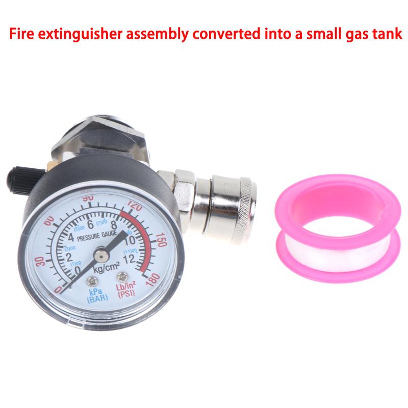 Fire Extinguisher Small - ชุดอุปกรณ์แปลงถังดับเพลิงเป็นถังแก๊สขนาดเล็ก พร้อมเกจวัดแรงดันและซีล สำหรับโครงการเก็บแก๊สแบบ DIY